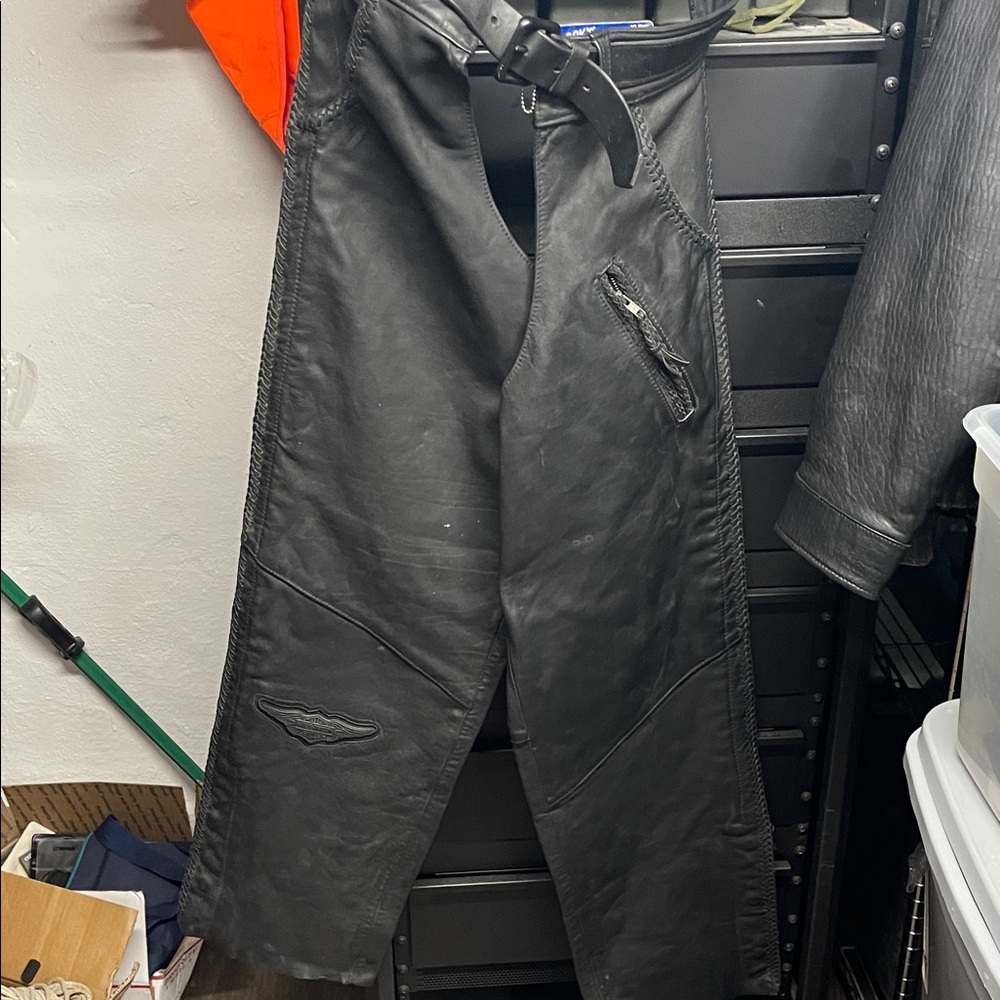 Harley Davidson Black Leather Men's chaps
